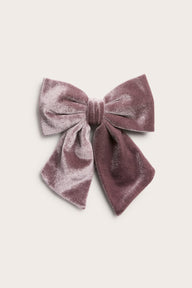 Kids pink velvet hair-clip bow