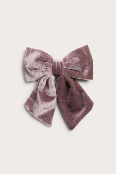 Kids pink velvet hair-clip bow