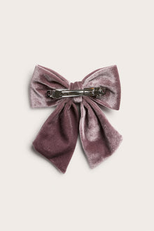 Kids pink velvet hair-clip bow