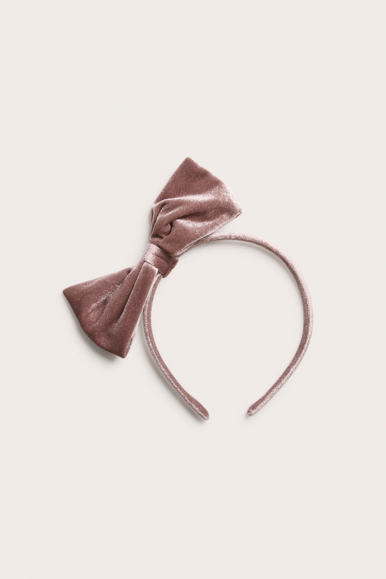 Kids' pink velvet bow headband
