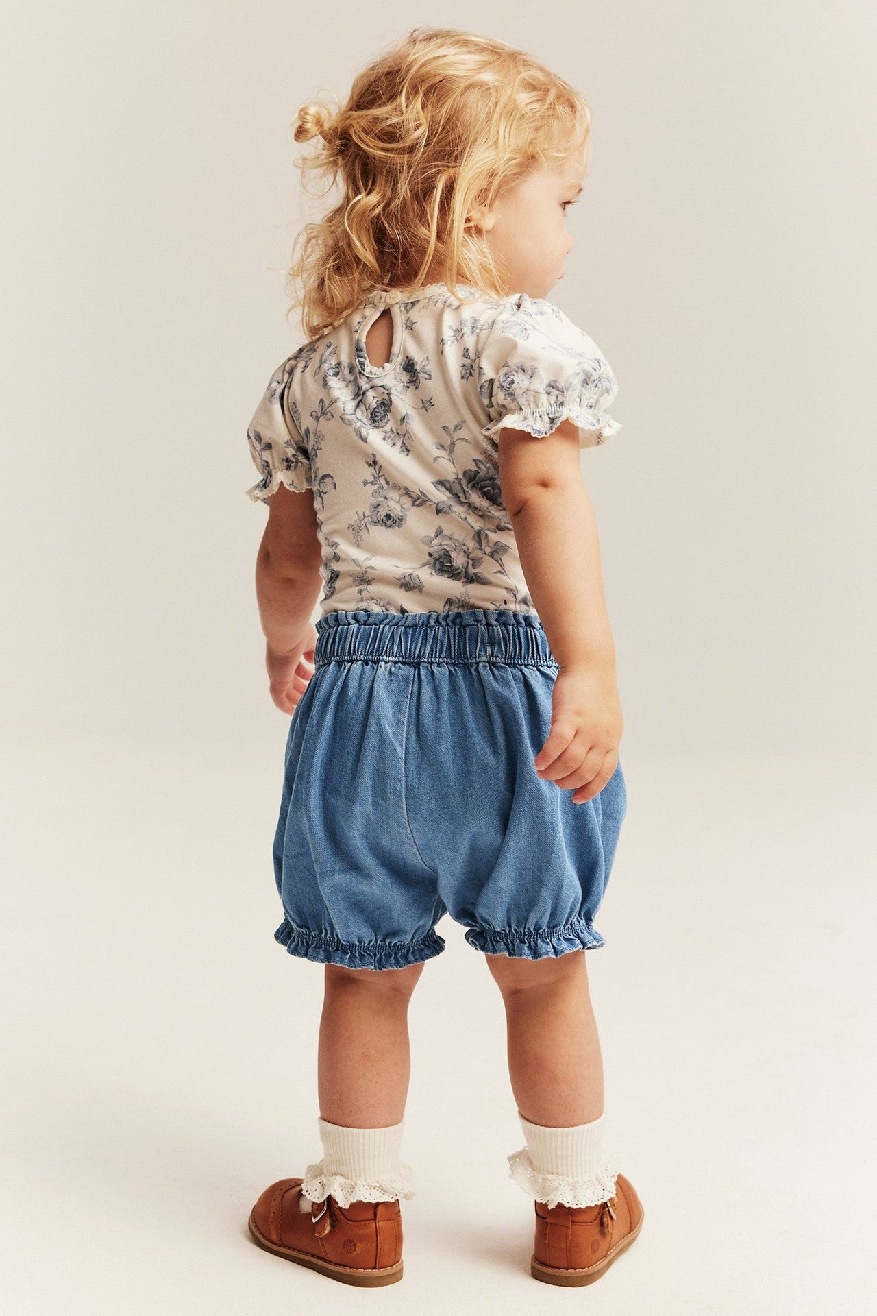 Baby woven denim shorts