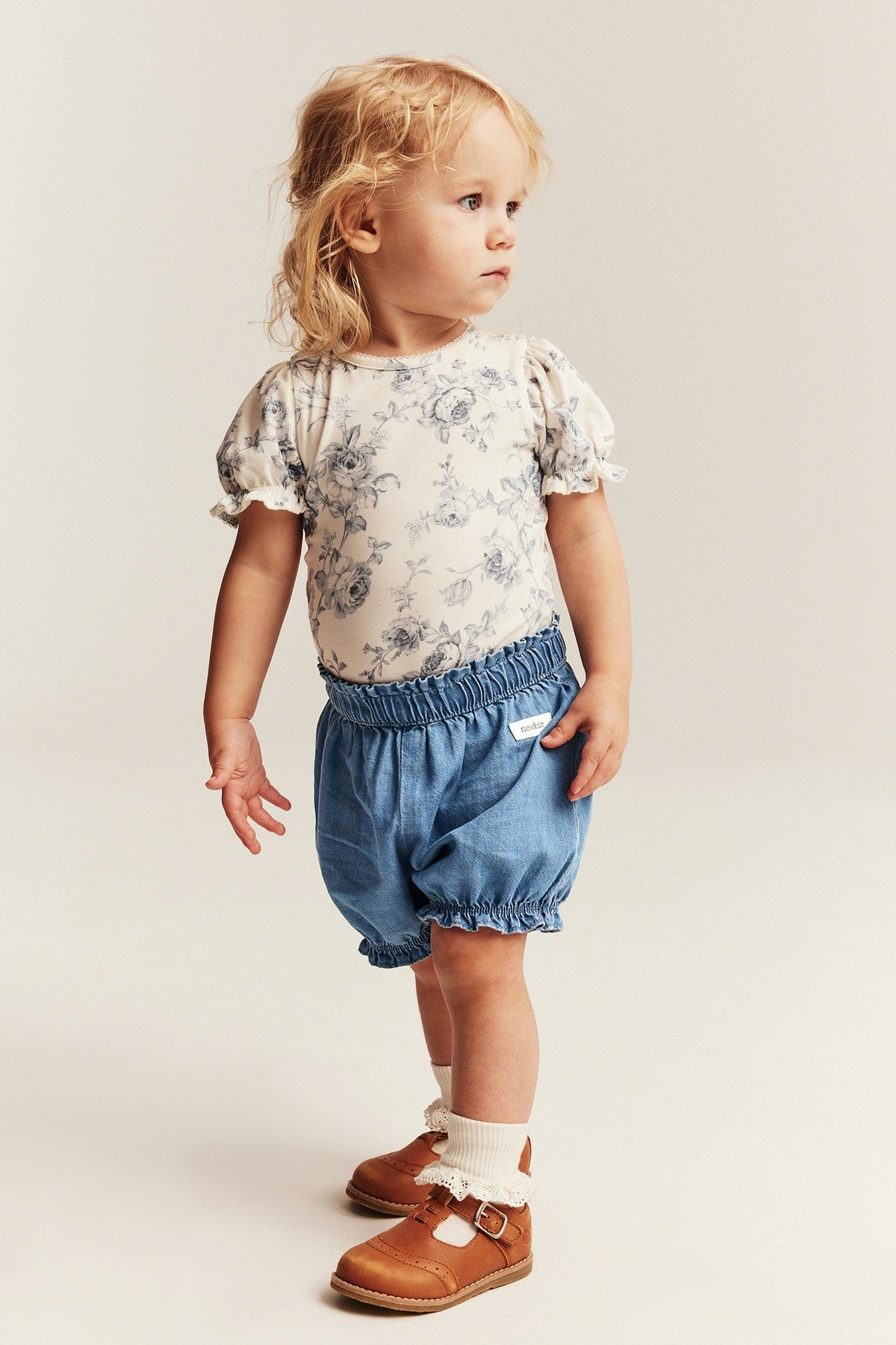 Baby woven denim shorts
