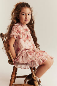 Baby & kids pink floral chiffon dress