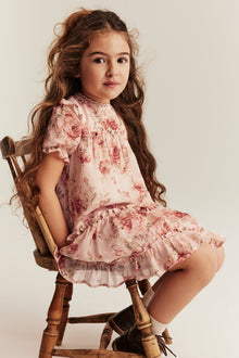 Baby & kids pink floral chiffon dress