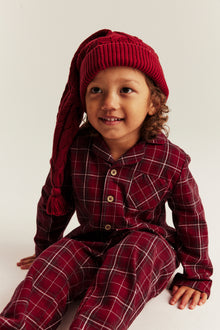 Kids' red checked flannel pyjamas