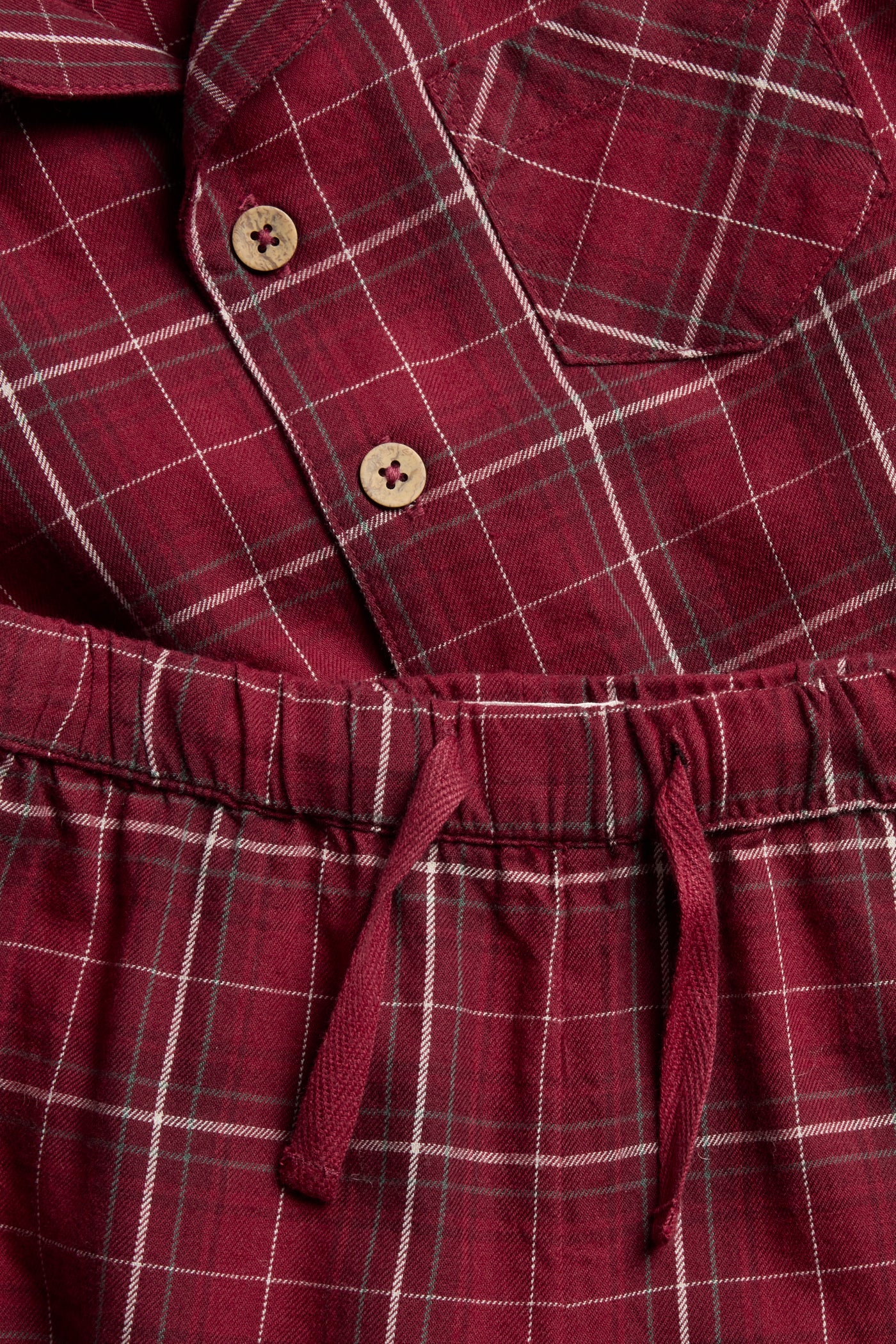 Kids' red checked flannel pyjamas