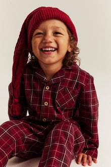 Kids' red checked flannel pyjamas