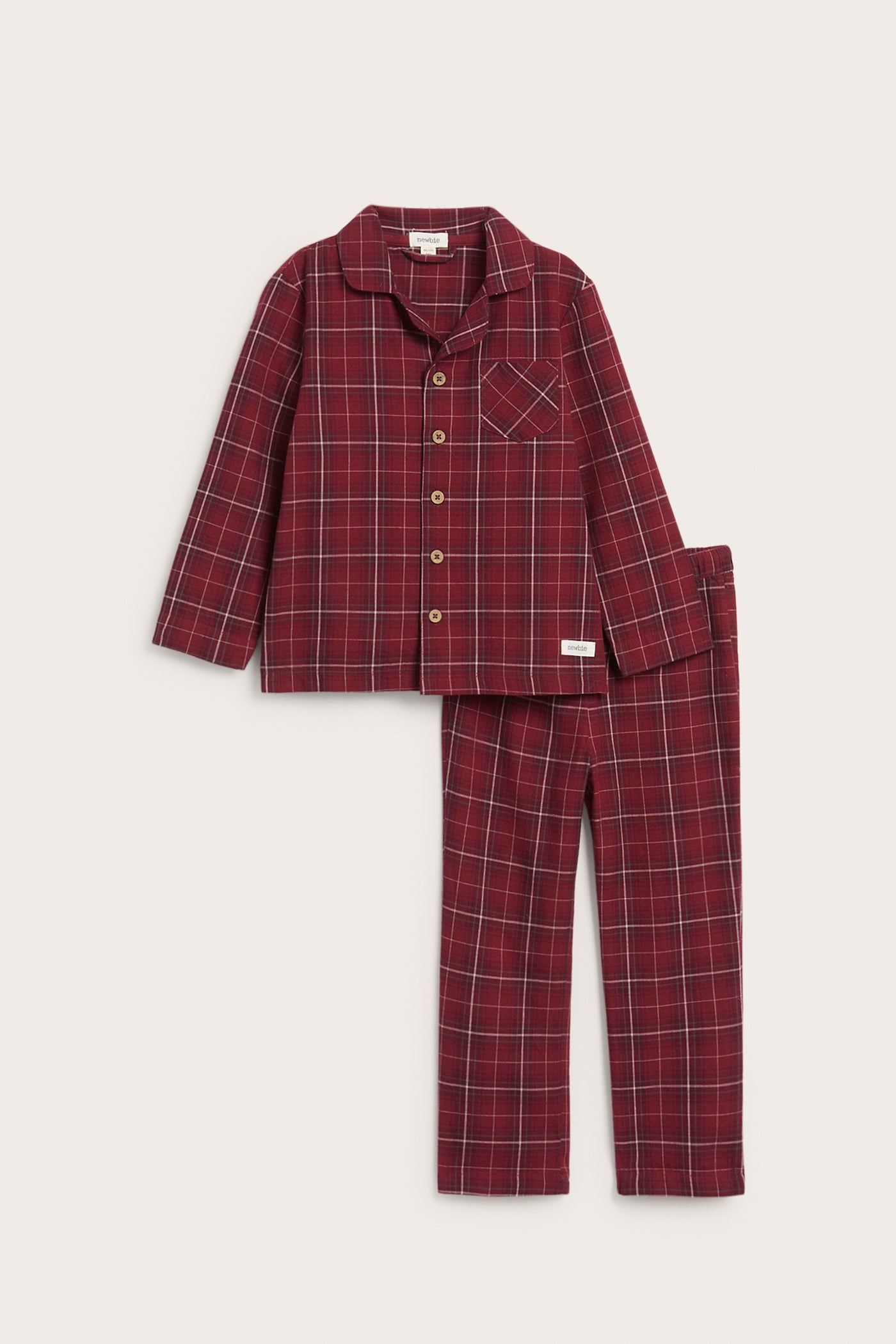 Kids' red checked flannel pyjamas
