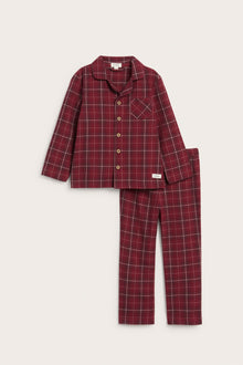 Kids' red checked flannel pyjamas
