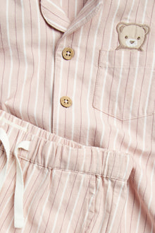 Baby & kids pink striped teddy bear pyjamas