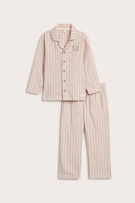 Baby & kids pink striped teddy bear pyjamas