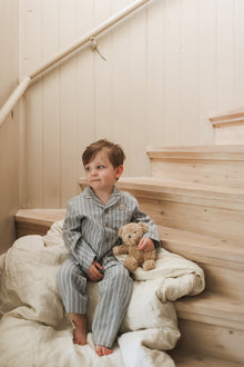 Baby & kids blue striped teddy bear pyjamas