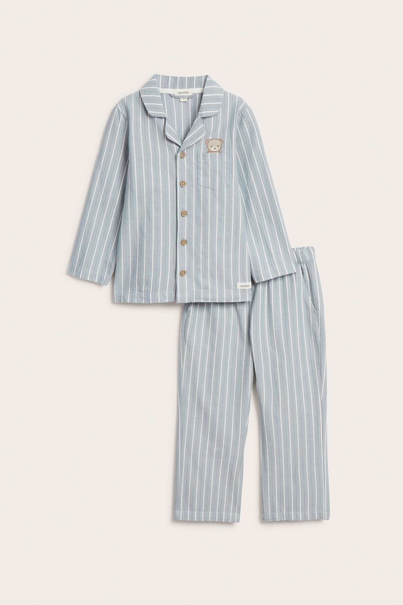 Baby & kids blue striped teddy bear pyjamas