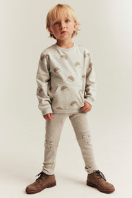 Kids beige waffle leggings