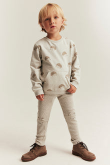 Kids beige waffle leggings