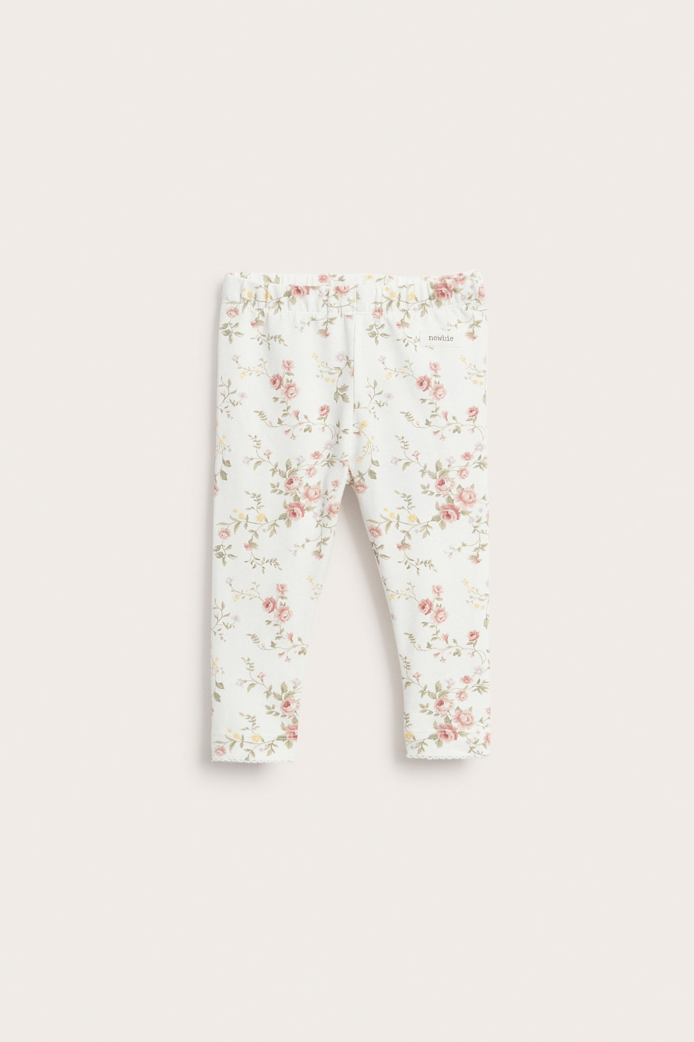 Baby white floral leggings with ruffles