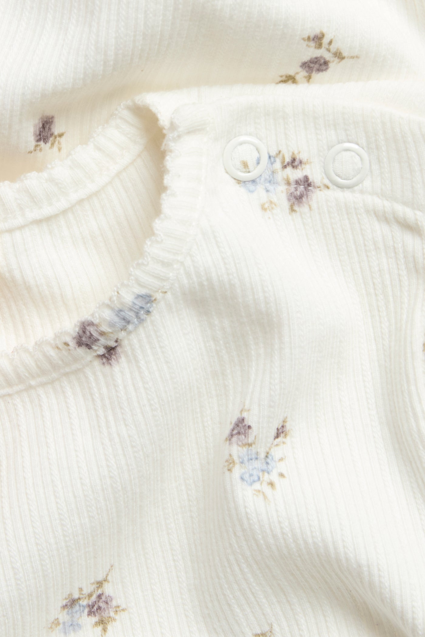 Baby white floral ribbed bodysuit