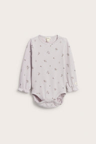 Baby purple floral ribbed bodysuit