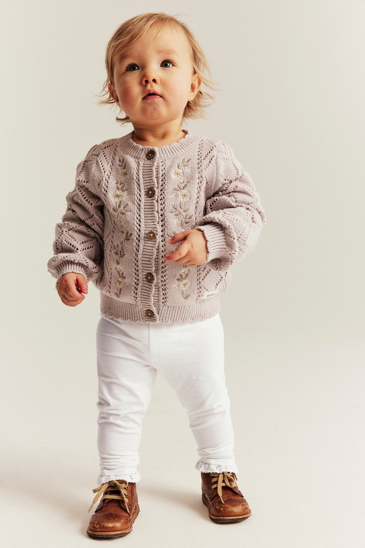 Baby white lace leggings