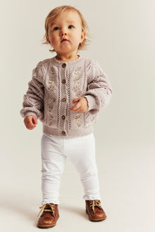 Baby white lace leggings