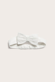 Baby and kids white headband with lace bow