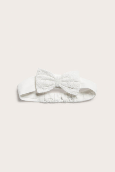 Baby and kids white headband with lace bow