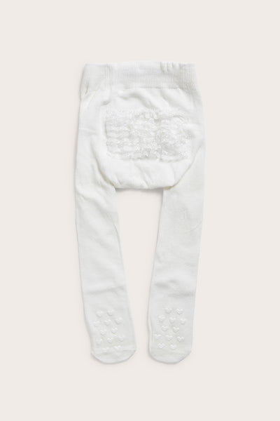 Baby white tights with lace