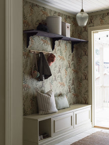 Wild Forest beige fox & bear wallpaper