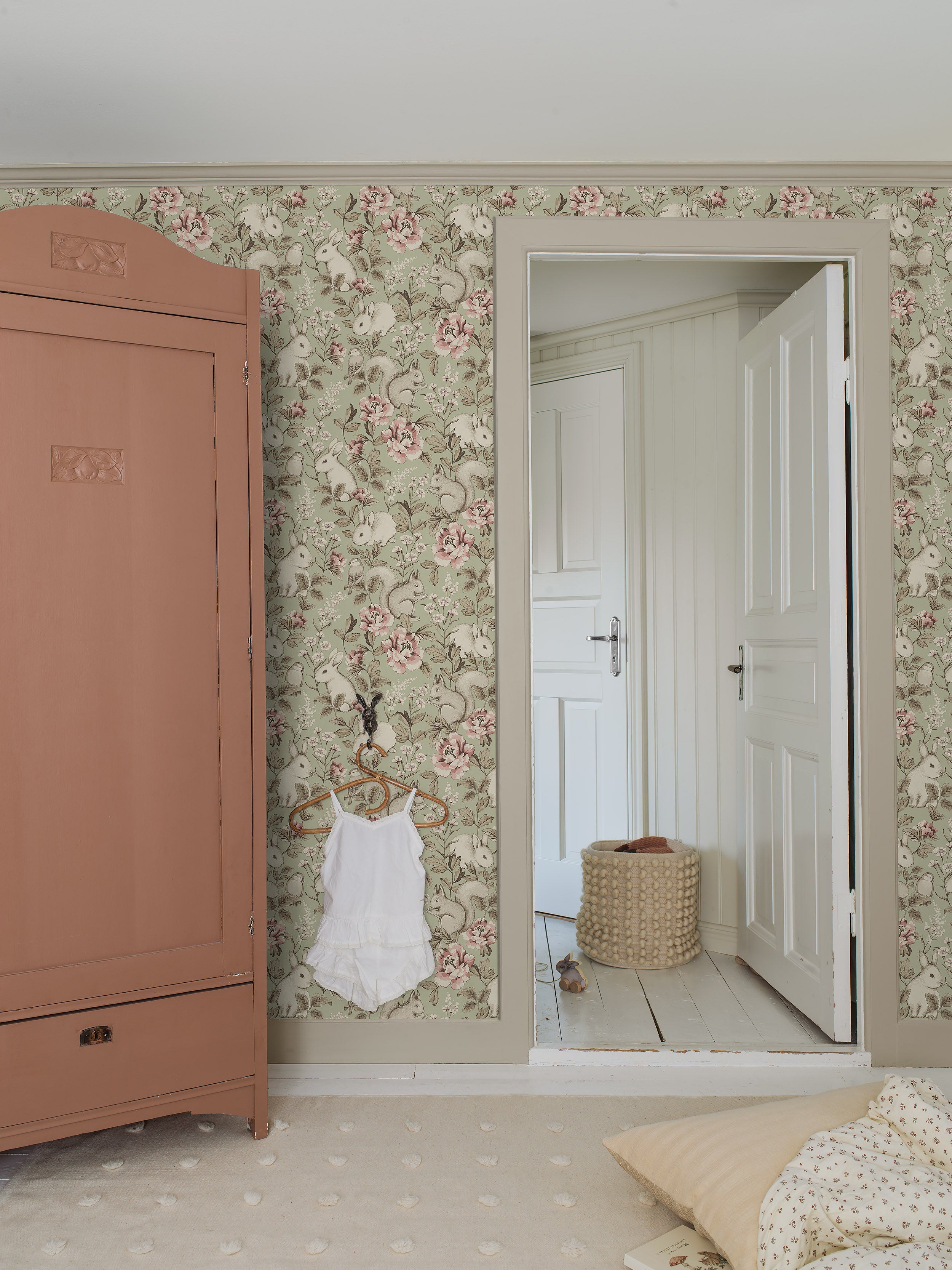 Magic Forest green animal wallpaper