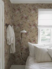 Nomi brown floral wallpaper