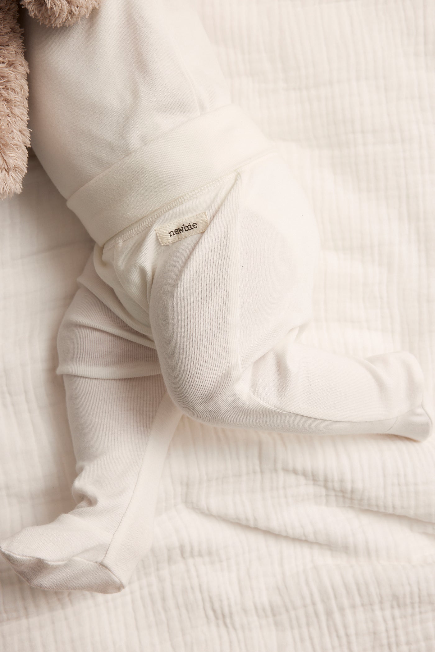 Baby white basic tights with feet
