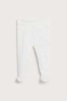 Baby white basic tights with feet