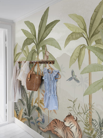 Wild Jungle Mural wallpaper