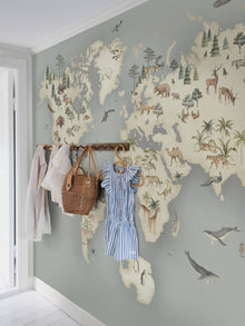 Little Explorer Mural blue wallpaper