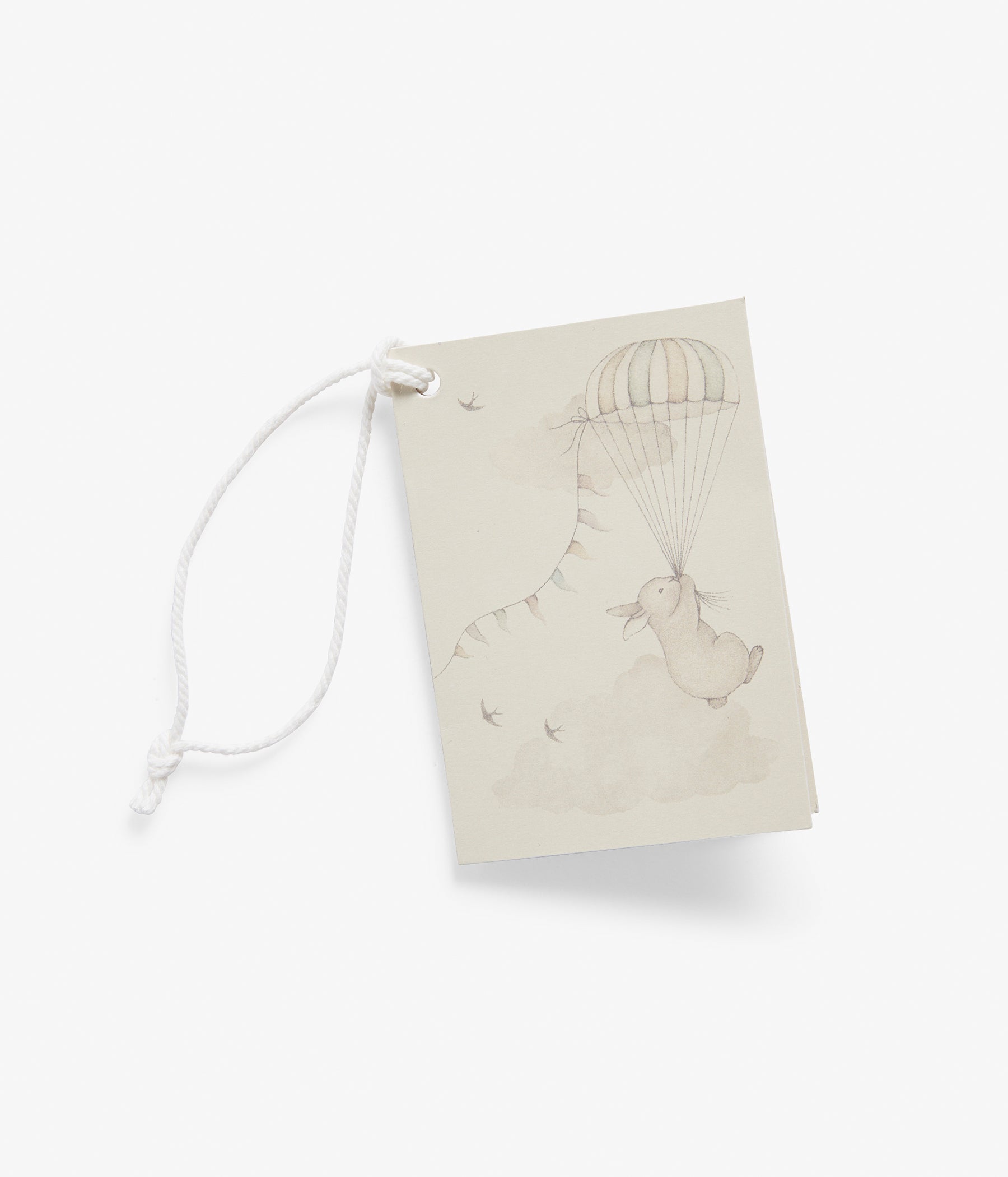 White bunny print small gift card