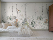 Magic Forest Mural coral wallpaper