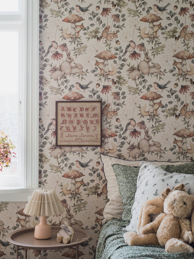 Minou off-white forest wallpaper