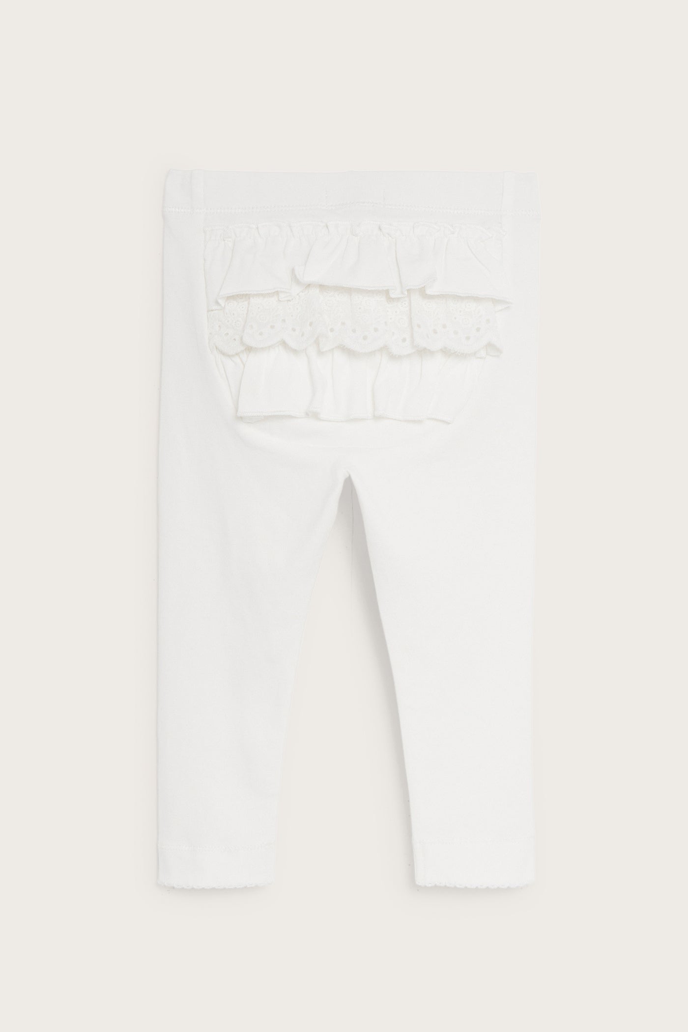 Baby white leggings with ruffles
