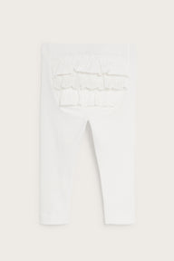 Baby white leggings with ruffles