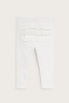 Baby white leggings with ruffles
