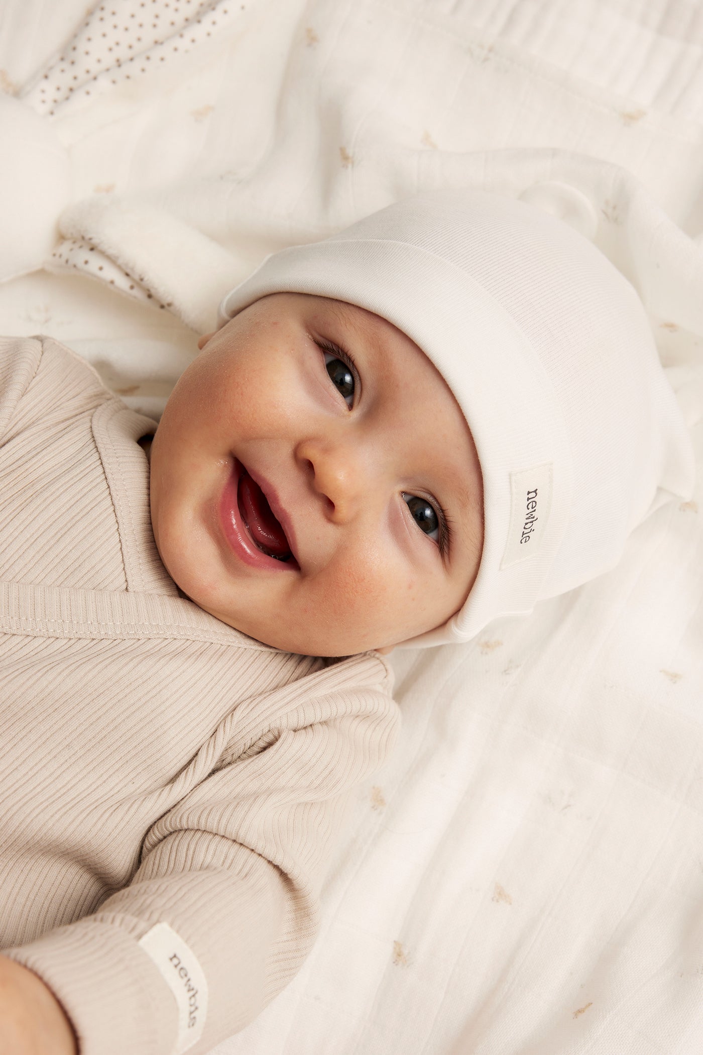 Baby white beanie with ears