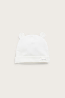Baby white beanie with ears