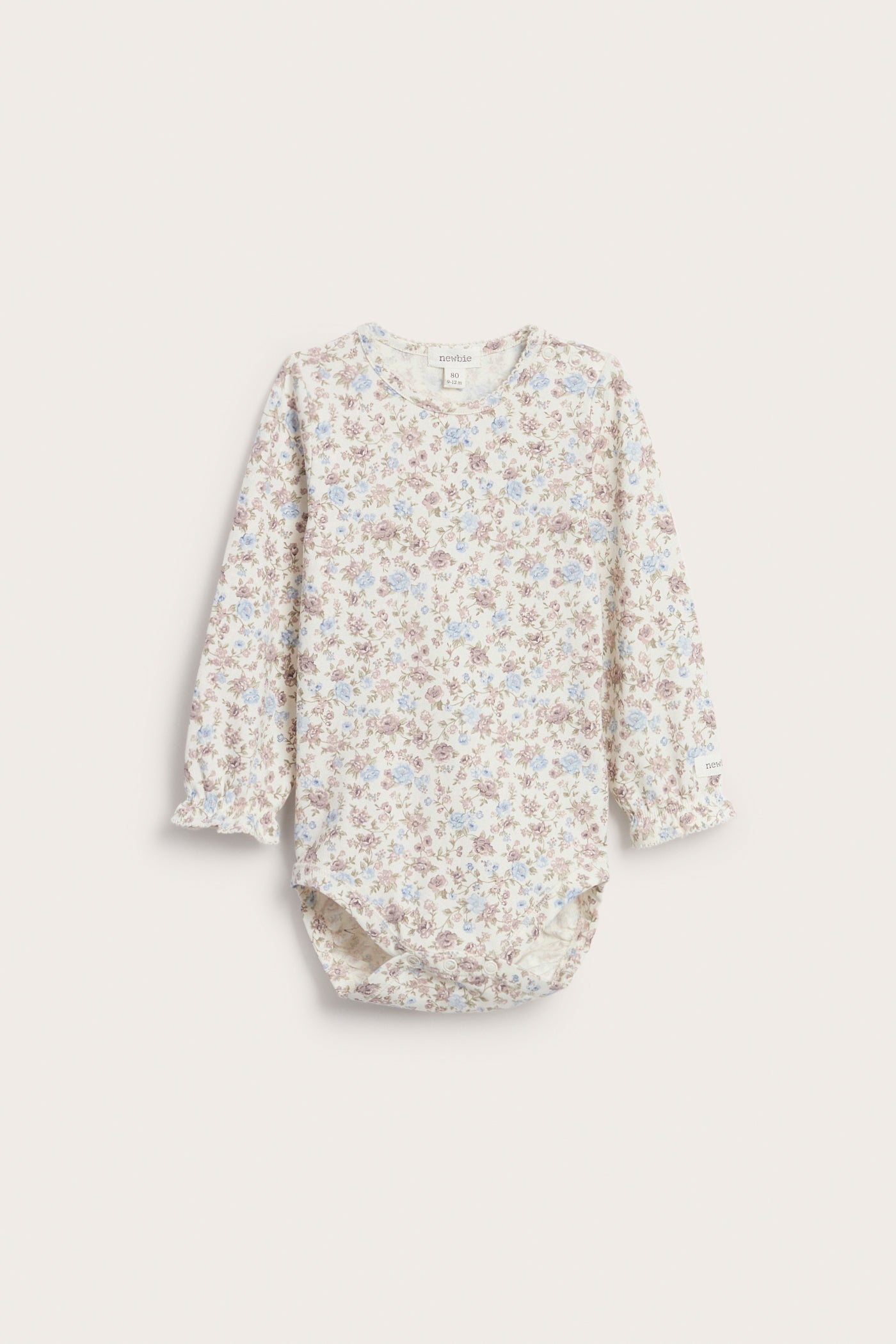 Baby white floral bodysuit with frill