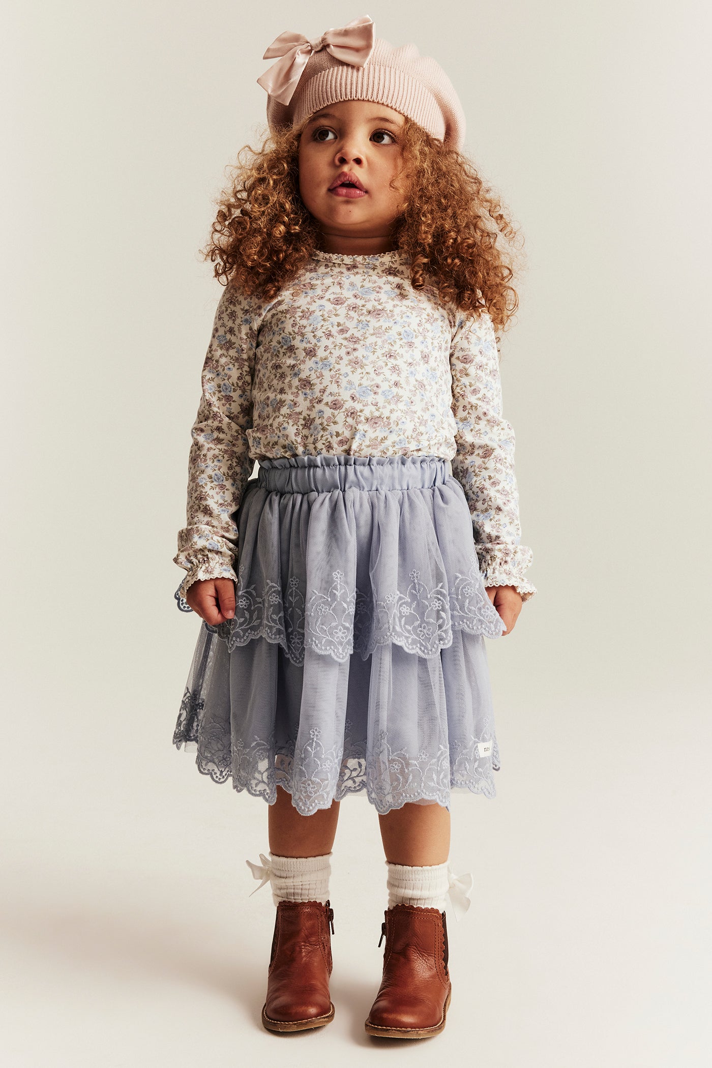 Baby & kids' white floral long-sleeve top