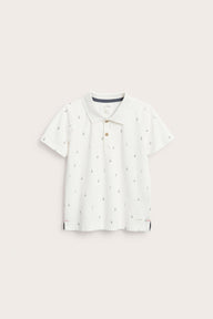 Kids short-sleeved polo shirt with sailboats
