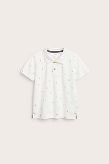 Kids short-sleeved polo shirt with sailboats