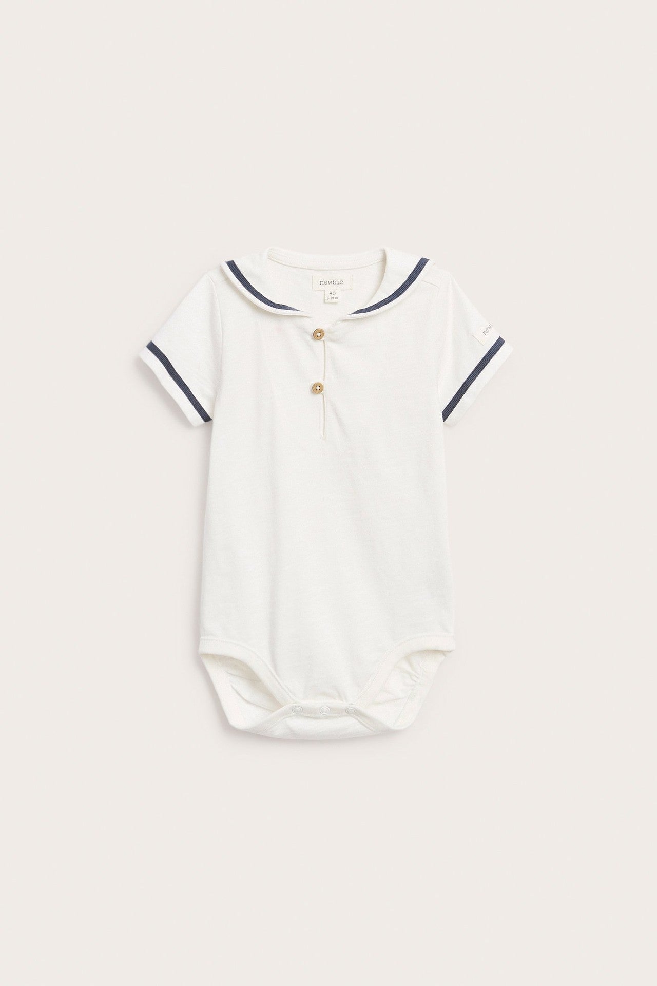 Baby white short sleeve sailor bodysuit