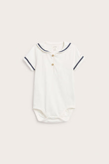 Baby white short sleeve sailor bodysuit
