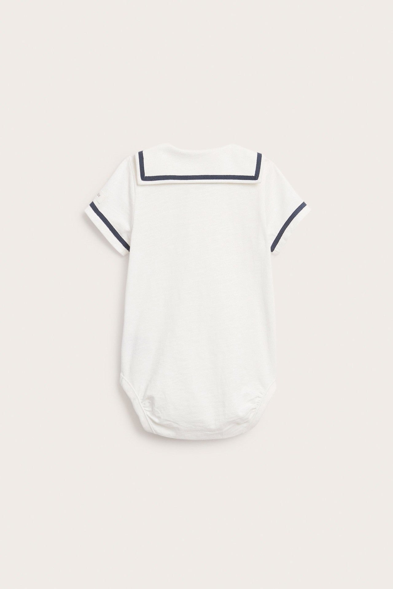 Baby white short sleeve sailor bodysuit
