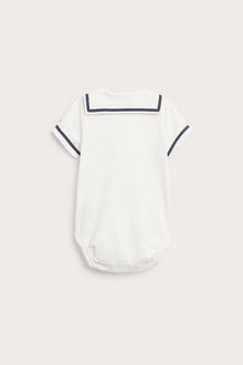 Baby white short sleeve sailor bodysuit